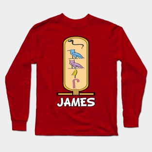 JAMES-American names in hieroglyphic letters-James, name in a Pharaonic Khartouch-Hieroglyphic pharaonic names Long Sleeve T-Shirt